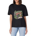 Women's Garden Season Bloom Floral Graphic Short Sleeve Crew Neck Cotton T-Shirt