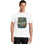 Men's Built For Weekends Mountain Outdoor Graphic Short Sleeve Crew Neck Cotton T-Shirt