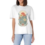 Women's Court Bloom Varsity Graphic Short Sleeve Crew Neck Cotton T-Shirt