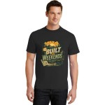 Men's Built For Weekends Camp Graphic Short Sleeve Crew Neck Cotton T-Shirt