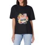 Women's Color Outside Routine Graphic Short Sleeve Crew Neck Cotton T-Shirt