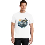 Men's Coastal Season Surf Graphic Short Sleeve Crew Neck Cotton T-Shirt