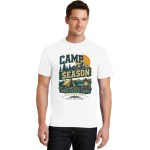 Men's Camp Season Unplugged Mode Graphic Short Sleeve Crew Neck Cotton T-Shirt