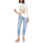Women's Court Garden Rally Graphic Short Sleeve Crew Neck Cotton T-Shirt