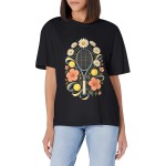 Women's Court Garden Rally Graphic Short Sleeve Crew Neck Cotton T-Shirt