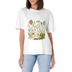 Women's Garden Social Graphic Short Sleeve Crew Neck Cotton T-Shirt