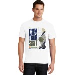 Men's Contour Shift Map Graphic Short Sleeve Crew Neck Cotton T-Shirt