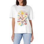 Women's Daisy Roller Summer Graphic Short Sleeve Crew Neck Cotton T-Shirt