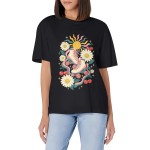 Women's Daisy Roller Summer Graphic Short Sleeve Crew Neck Cotton T-Shirt