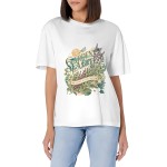 Women's Garden Season Floral Graphic Short Sleeve Crew Neck Cotton T-Shirt