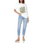 Women's Garden Season Floral Graphic Short Sleeve Crew Neck Cotton T-Shirt