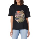 Women's Bloom State Botanical Graphic Short Sleeve Crew Neck Cotton T-Shirt