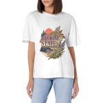 Women's Bloom State Botanical Graphic Short Sleeve Crew Neck Cotton T-Shirt